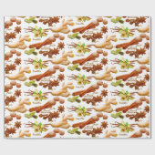 スパイス料理バニラアニスシナモン ラッピングペーパー (フラット)