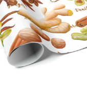 スパイス料理バニラアニスシナモン ラッピングペーパー (ロールコーナー)