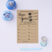 スパイス素朴ブライダルシャワーゲームカードの名前 チラシ (シングル)