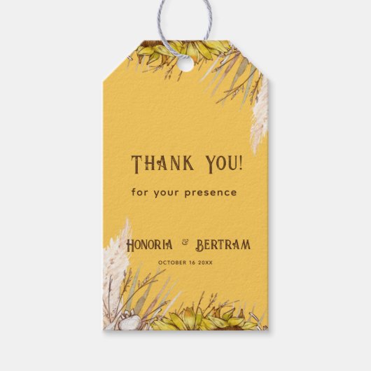 スパイス素朴マスタードひまわりブライダル ギフトタグ (正面)