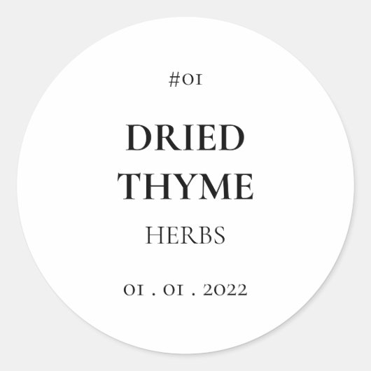 スパイス調味薬草パントリーモダンラベル ラウンドシール (正面)