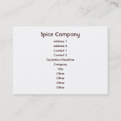 スパイス 名刺 (裏面)