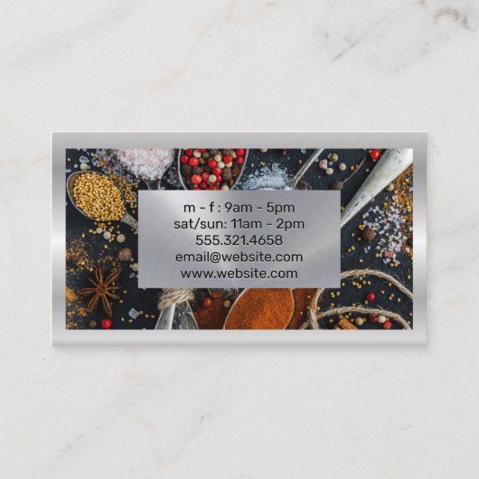 スパイス |金属ナイフ ロイヤリティカード (裏面)