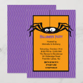 スパイダぶら下がったーハロウィーン招待状 招待状 (正面/裏面)