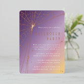 スパイダエレガントウェブハローウィンパーティフォイル招待状 箔招待状 (立ち正面)