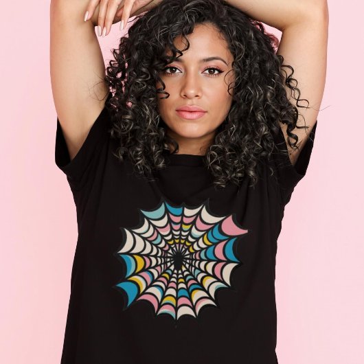 スパイダカラフルウェブパステルゴシックハロウィーン Tシャツ