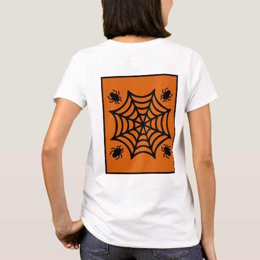 スパイダパーソナライズされたウのハロウィーン Tシャツ (裏面)