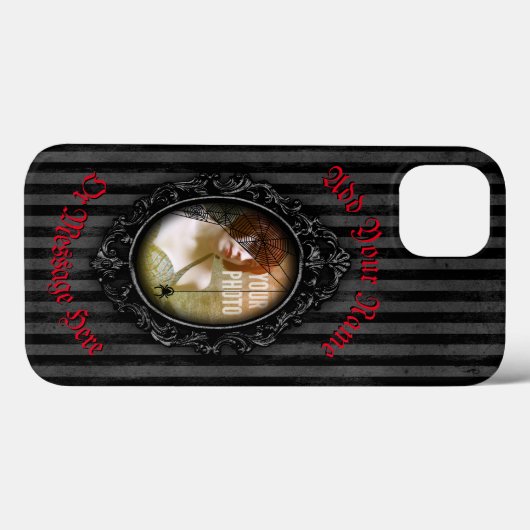 スパイダパーソナライズされたiPhoneケース付きゴシック体フレーム Case-Mate iPhoneケース (裏面 (横))