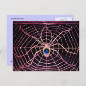 スパイダーおよびくもの巣ブルーサファイアブラック ポストカード (正面/裏面)