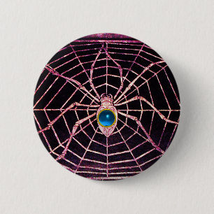 スパイダーおよびくもの巣ブルーサファイアブラック 缶バッジ