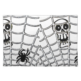 スパイダーくもの巣とスカルハロウィーンランチョンマット ランチョンマット