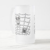 スパイダーくもの巣とスカル フロストグラスビールジョッキ (正面左)