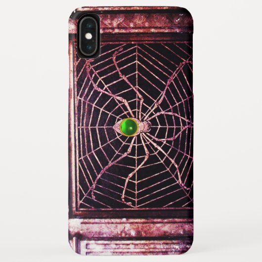 スパイダーとくもの巣グリーンエメラルドブラック Case-Mate iPhoneケース (裏面)