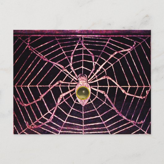 スパイダーとくもの巣グレイ瑪瑙ブラック ポストカード (正面)