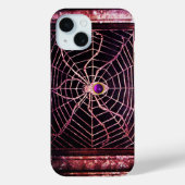 スパイダーとくもの巣パープルジェムストーンブラック Case-Mate iPhoneケース (裏面)