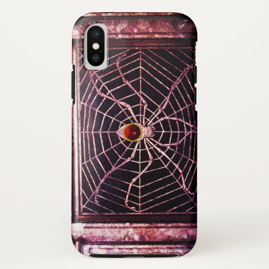 スパイダーとくもの巣レッドルビーブラック Case-Mate iPhoneケース (裏面)