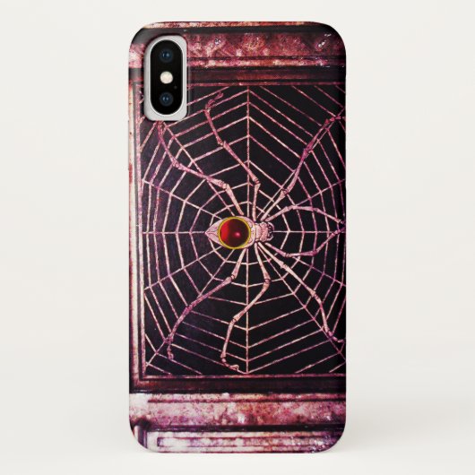 スパイダーとくもの巣レッドルビーブラック Case-Mate iPhoneケース (裏面)