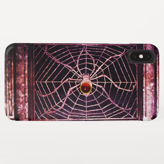 スパイダーとくもの巣レッドルビーブラック Case-Mate iPhoneケース (裏面(横))