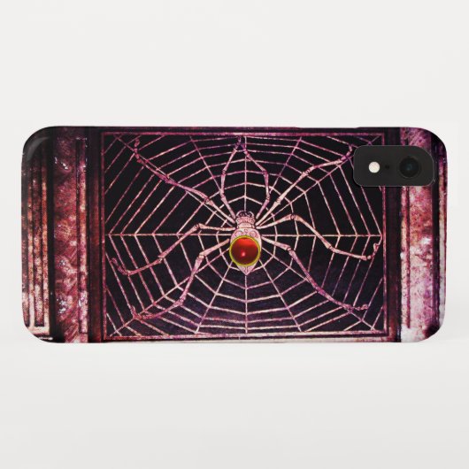 スパイダーとくもの巣レッドルビーブラック Case-Mate iPhoneケース (裏面(横))