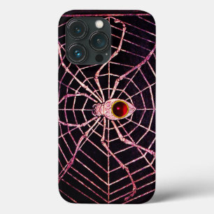 スパイダーとくもの巣レッドルビーブラック iPhone 13 PROケース