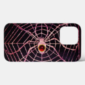 スパイダーとくもの巣レッドルビーブラック Case-Mate iPhoneケース (裏面 (横))