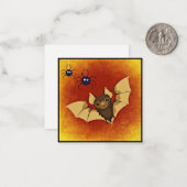 スパイダーとこうもりミニハロウィンカード ノートカード (正面/裏面インサイチュ)