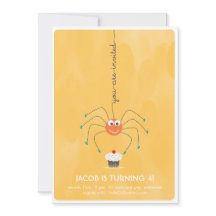 スパイダーとカップケーキの誕生日パーティーへの招待