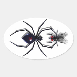 スパイダーとフライのシール 楕円形シール