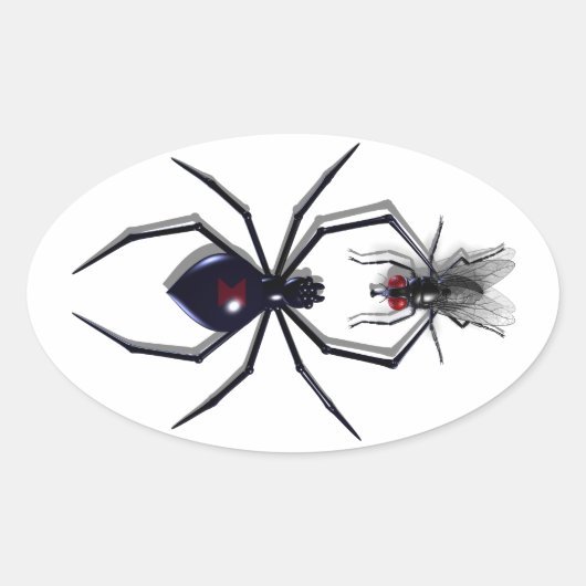 スパイダーとフライのシール 楕円形シール (正面)