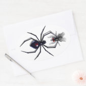 スパイダーとフライのシール 楕円形シール (封筒)