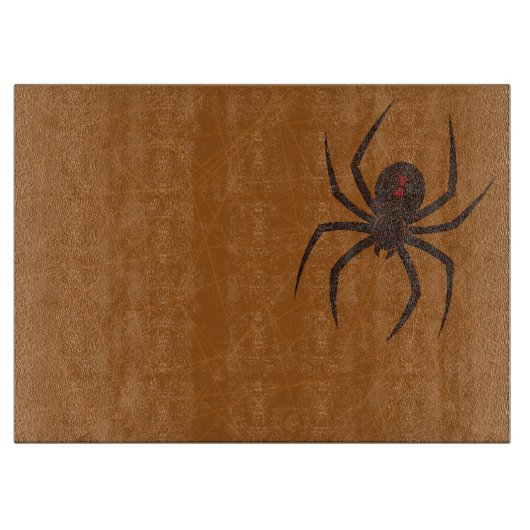 スパイダーのくもの巣ガラスの切断板 カッティングボード (正面)