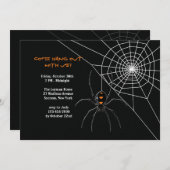 スパイダーの巣 ハロウィン招待状 招待状 (正面/裏面)