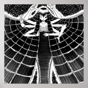 スパイダーの持ち主の贈り物 Cute Spiderグラフィック ポスター