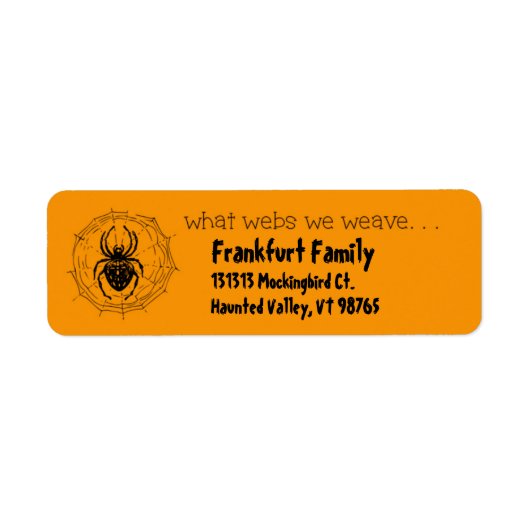 スパイダーインくもの巣解説くもの巣 ラベル (正面)