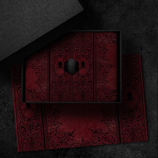 スパイダーウィッチ |濃い赤のファンタジースパイダーウェブフローリッシュ 薄葉紙