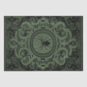 スパイダーウィッチ | Sage Green Spiderweb Flowish 薄葉紙 (正面)