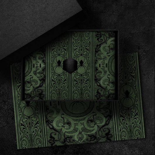 スパイダーウィッチ | Sage Green Spiderweb Flowish 薄葉紙