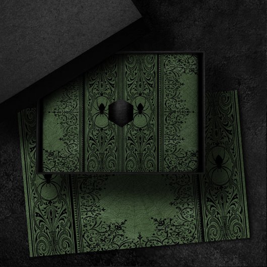 スパイダーウィッチ | Sage Green Spiderweb Flowish 薄葉紙