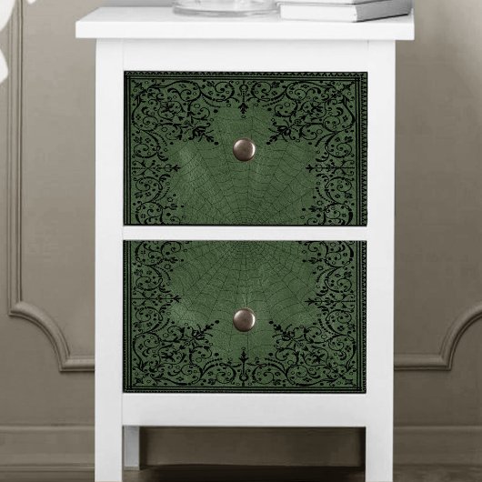 スパイダーウィッチ | Sage Green Spiderweb Flowish 薄葉紙