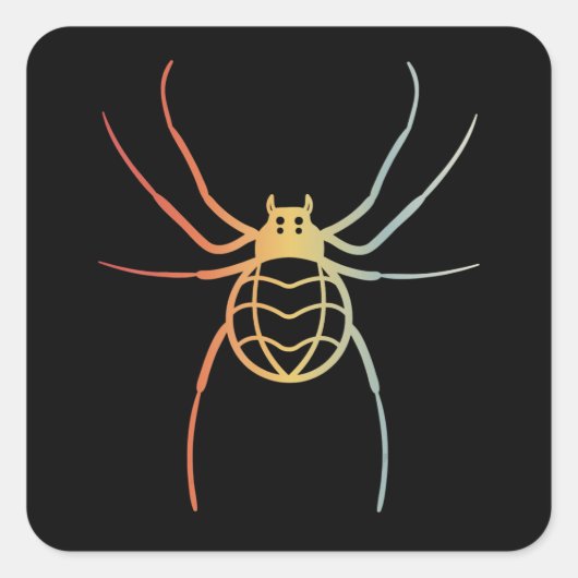 スパイダーウイスラおもしろいタランチュラヴィンテージハロウィーン スクエアシール (正面)