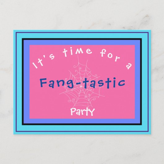 スパイダーウェブとコウモリの誕生日パーティー招待状ポストカード ポストカード (正面)