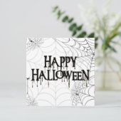 スパイダーウェブとハッピー ハロウィン パーティー 招待状 (スタンド正面)