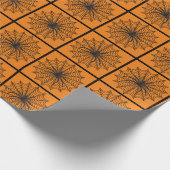 スパイダーウェブとブラックスパイダーハロウィーン ラッピングペーパー (角)