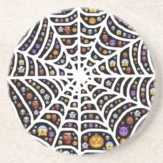 スパイダーウェブのハロウィーングール&ゴブリン コースター (正面)