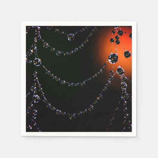 スパイダーウェブの宝石のナプキン スタンダードカクテルナプキン (正面)