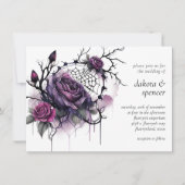 スパイダーウェブエレガンス |不気味な美しいバラフローラ 招待状 (正面)