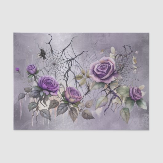 スパイダーウェブエレガンス |不気味な美しいバラフローラ 薄葉紙 (正面)