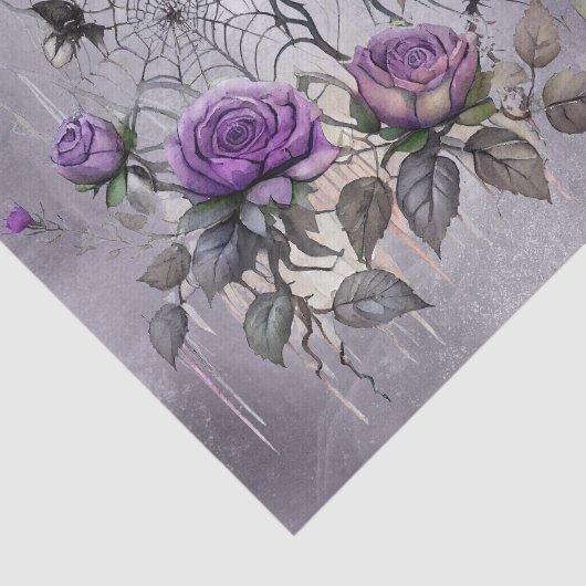 スパイダーウェブエレガンス |不気味な美しいバラフローラ 薄葉紙 (詳細)