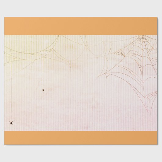 スパイダーウェブオレンジのハロウィンラッピング紙 ラッピングペーパー (フラット)