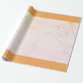 スパイダーウェブオレンジのハロウィンラッピング紙 ラッピングペーパー (アンロールド)